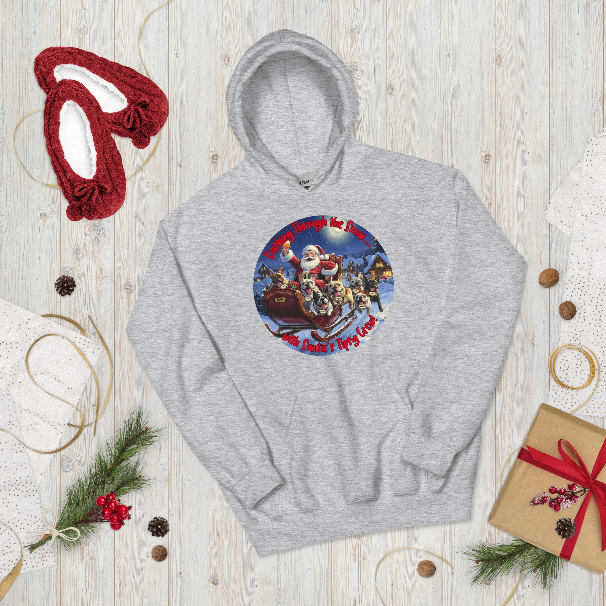 Santa's Tipsy Crew Hoodie (French)