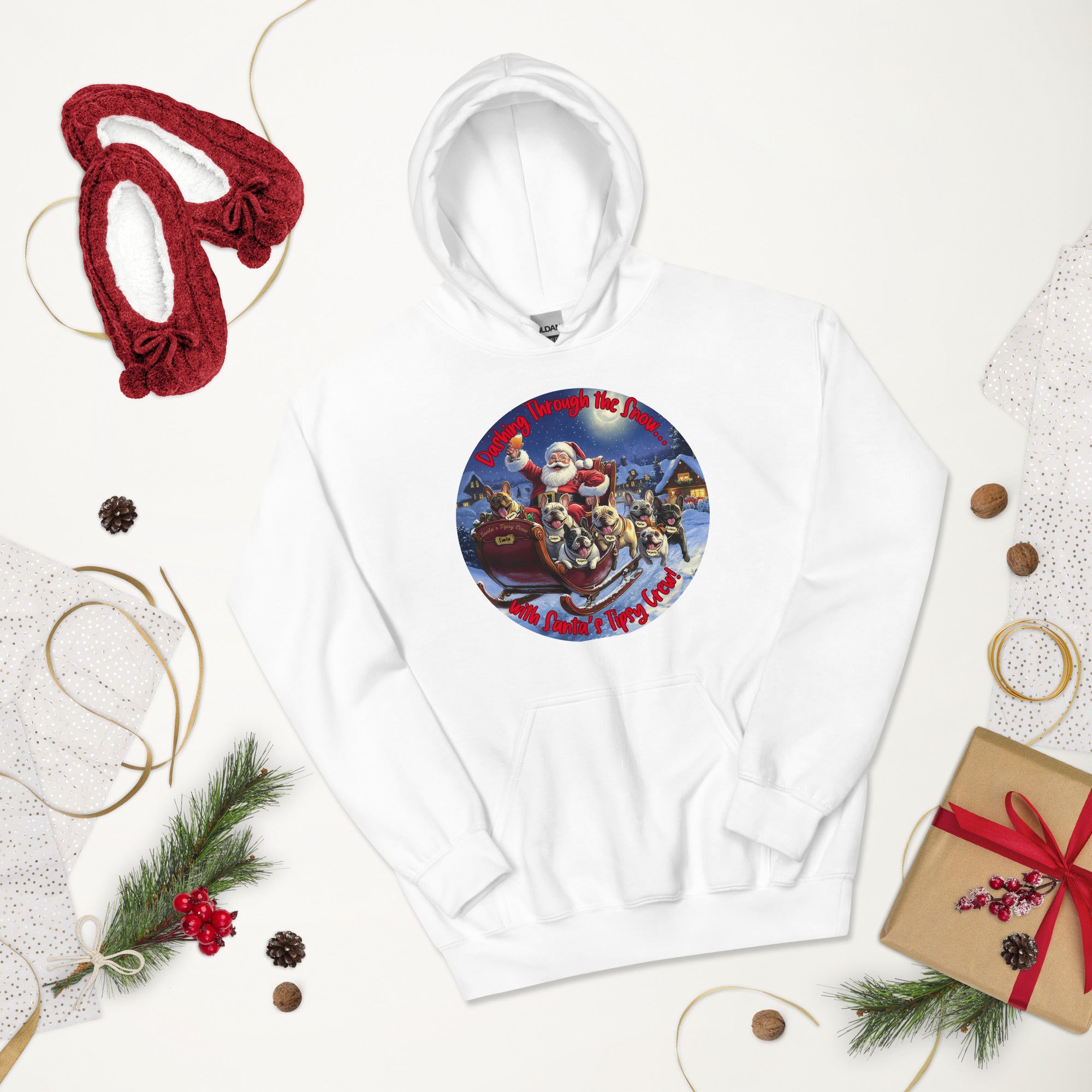 Santa's Tipsy Crew Hoodie (French)