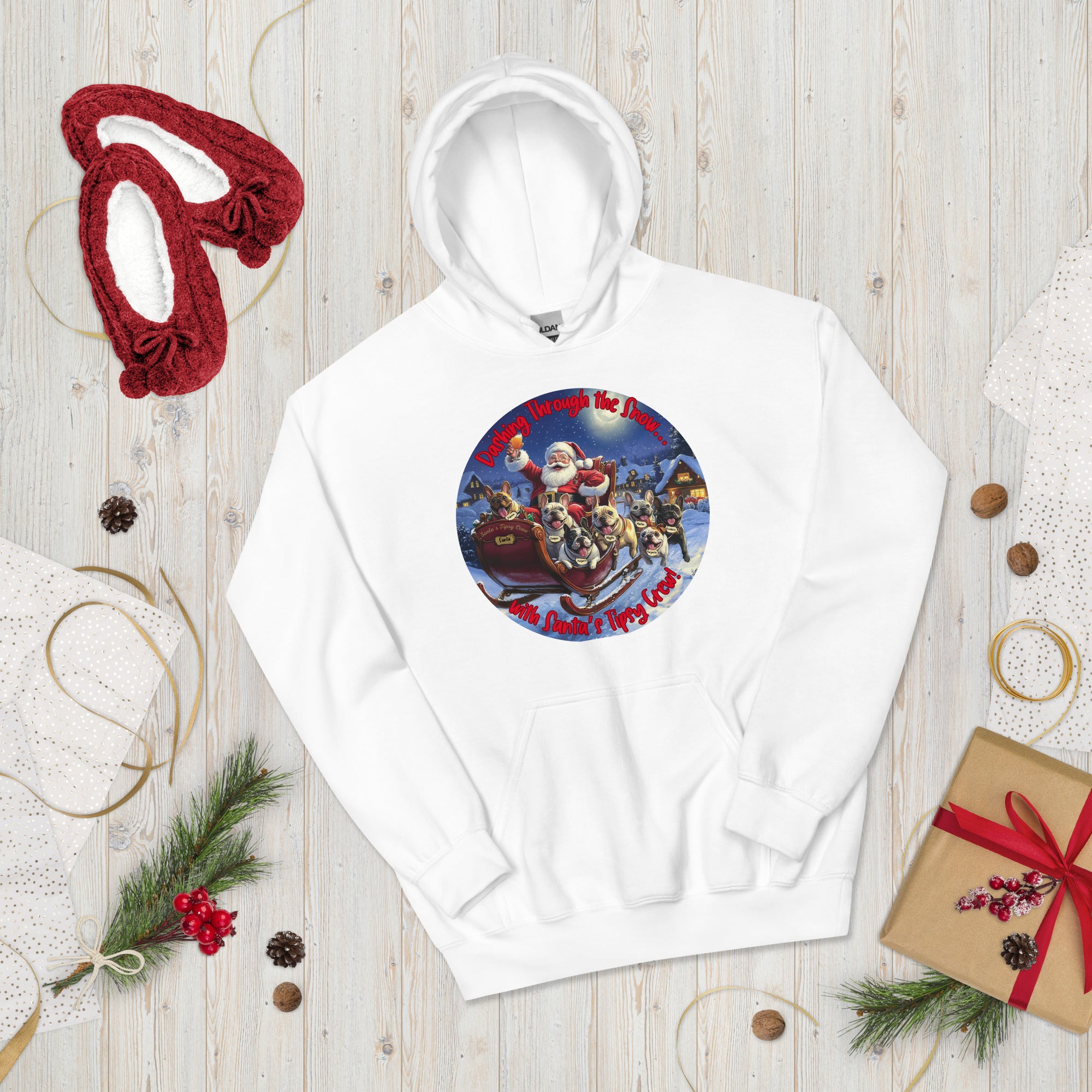 Santa's Tipsy Crew Hoodie (French)