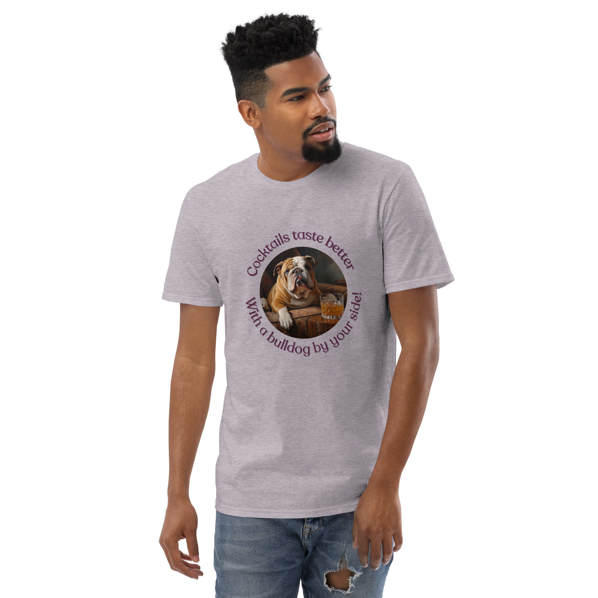 Short-Sleeve T-Shirt - Cocktails Taste Better - English Bulldog