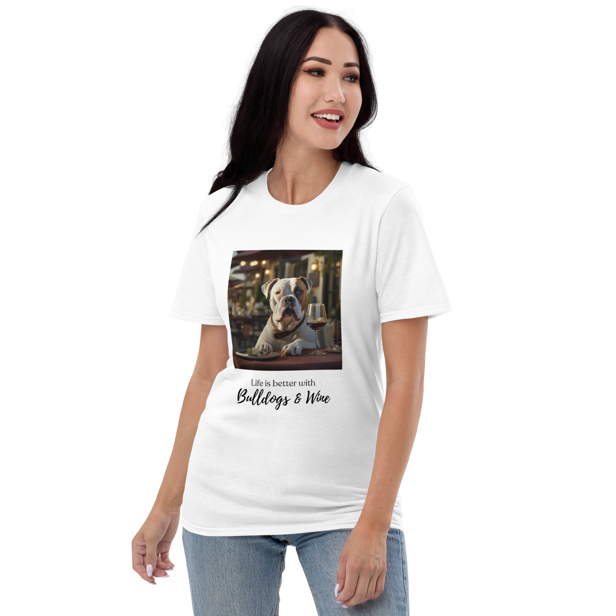 Short-Sleeve T-Shirt - Life is Better - American Bulldog
