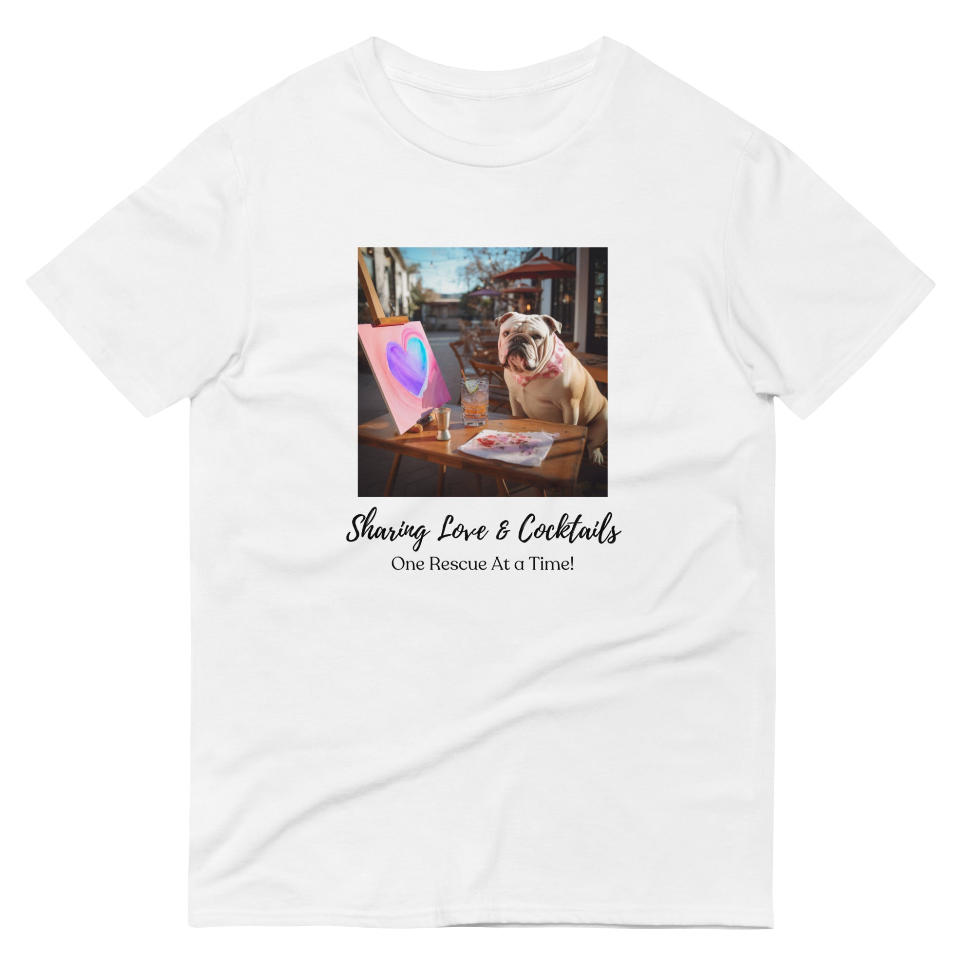 Short-Sleeve T-Shirt - Sharing Love - English Bulldog
