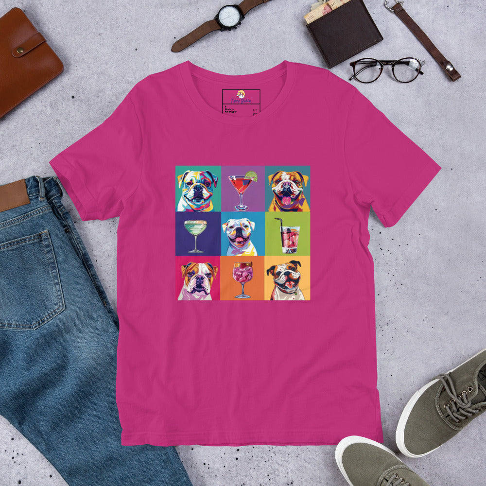 Paws & Cocktails Pop Art Tee Unisex t-shirt (English)