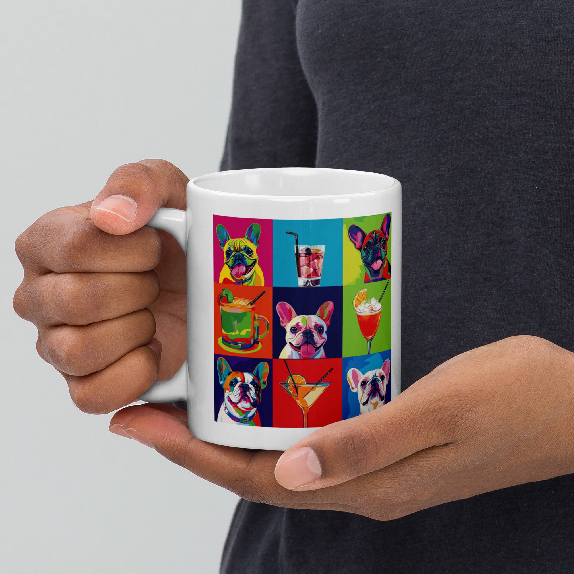 Paws & Cocktails Pop Art Mug (French)