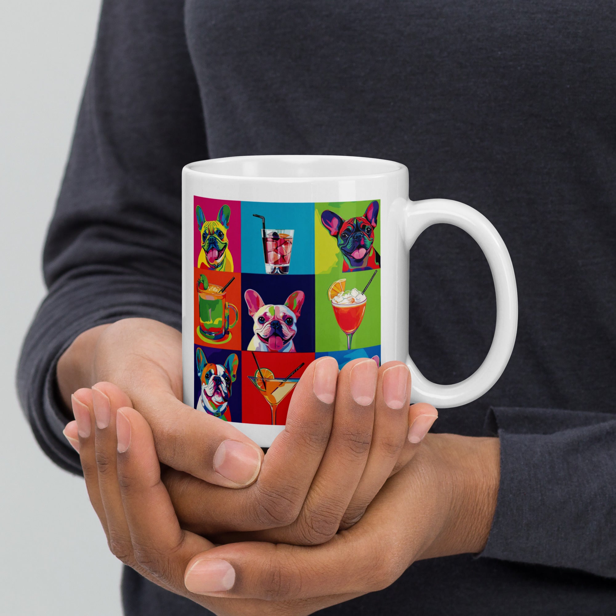 Paws & Cocktails Pop Art Mug (French)