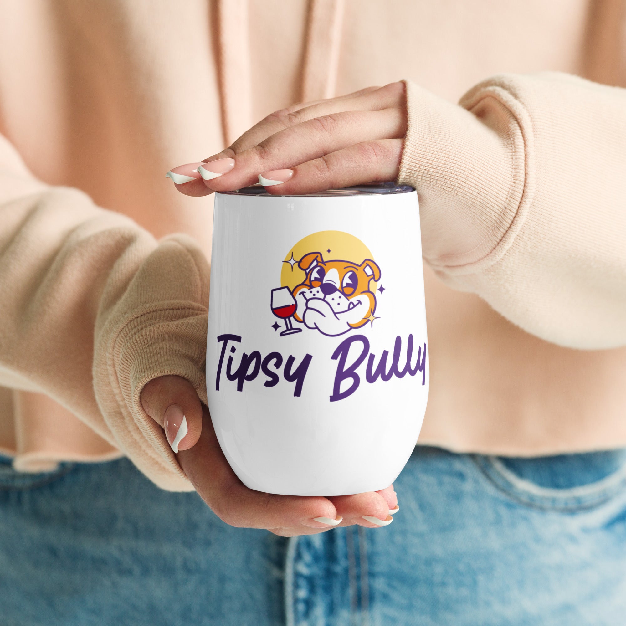 Wine tumbler - Tipsy Bully Logo
